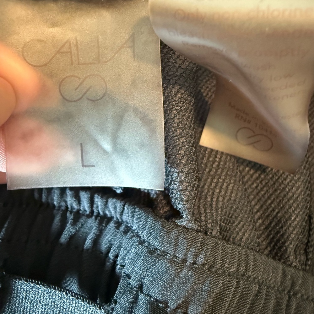 Calia Womens Journey Knit Jogger Sz L Solid Black High Rise Zip Pockets - Picture 7 of 7